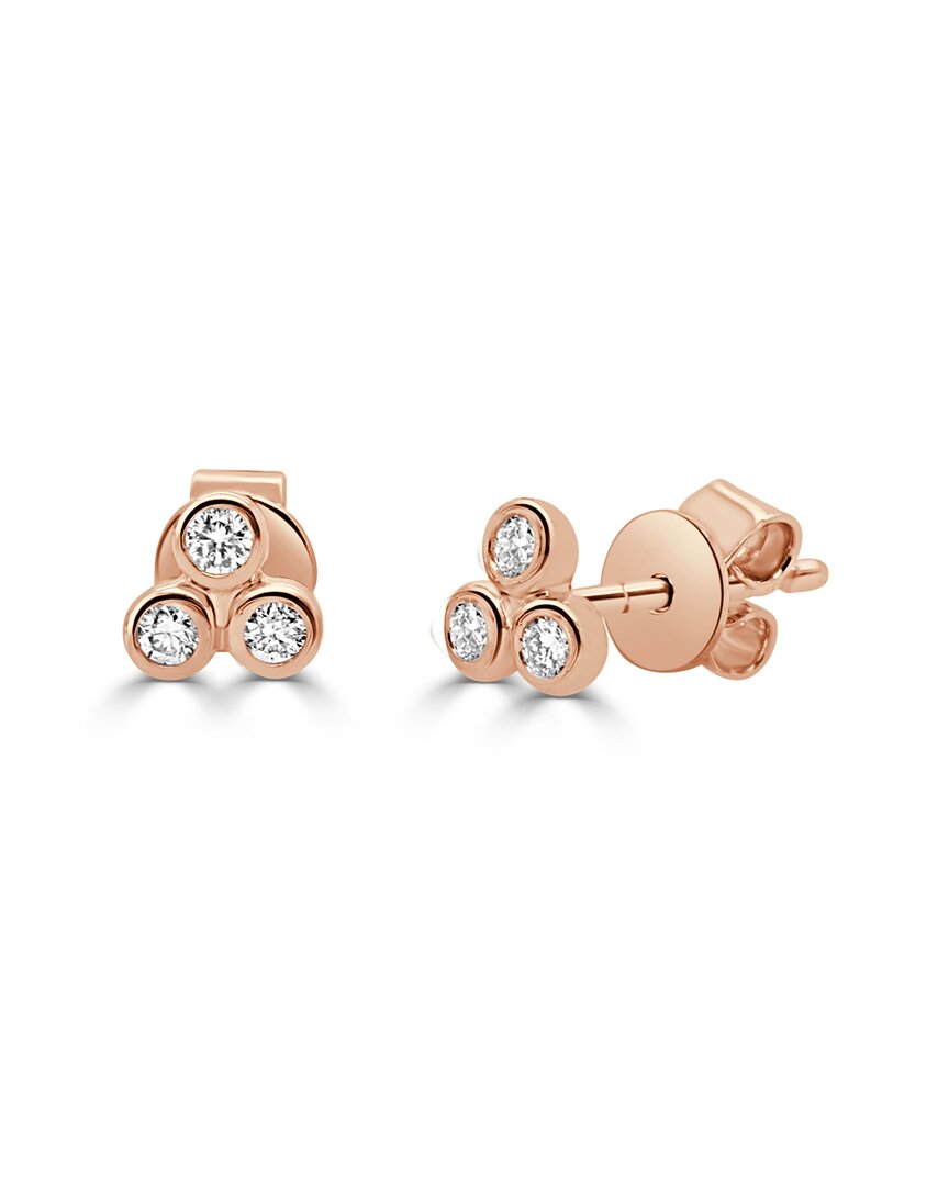 Sabrina Designs 14k Rose Gold 0.13 Ct. Tw. Diamond 3-stone Earrings