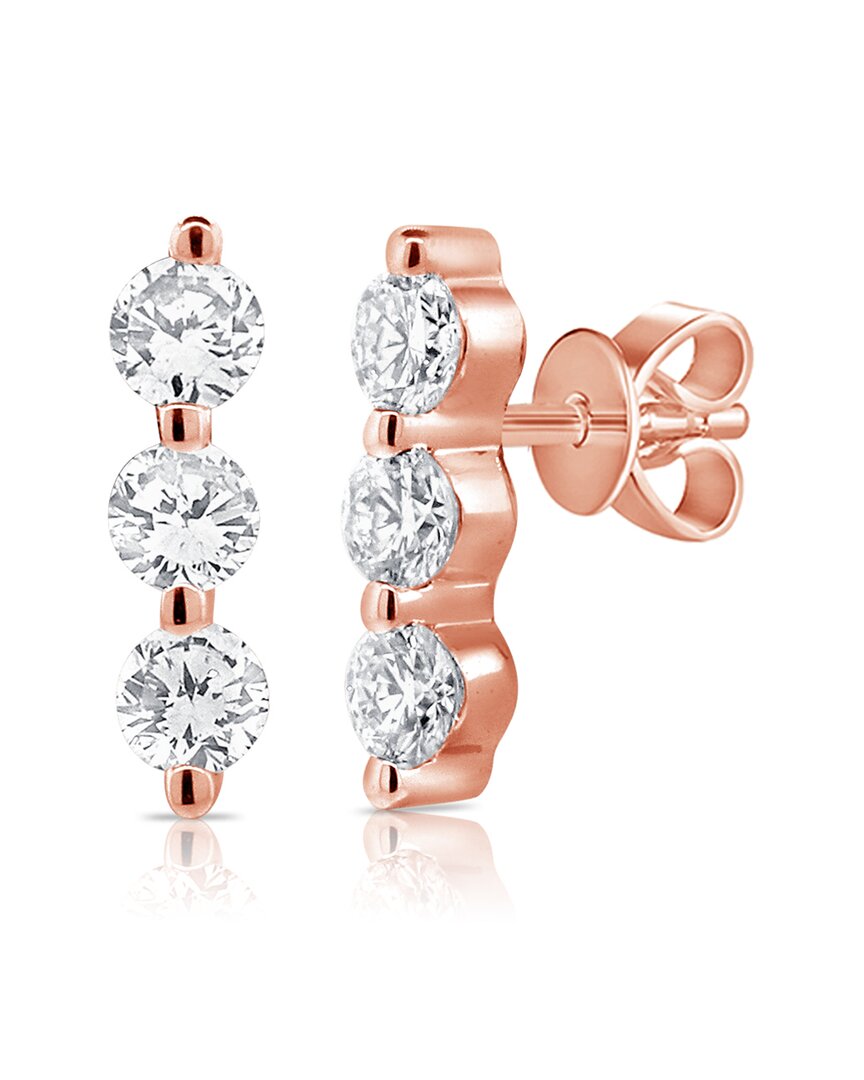 Sabrina Designs 14k Rose Gold 0.21 Ct. Tw. Diamond Bar Studs