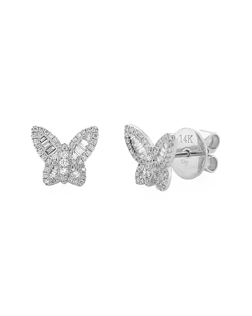 Sabrina Designs 14k 0.75 Ct. Tw. Diamond Butterfly Studs