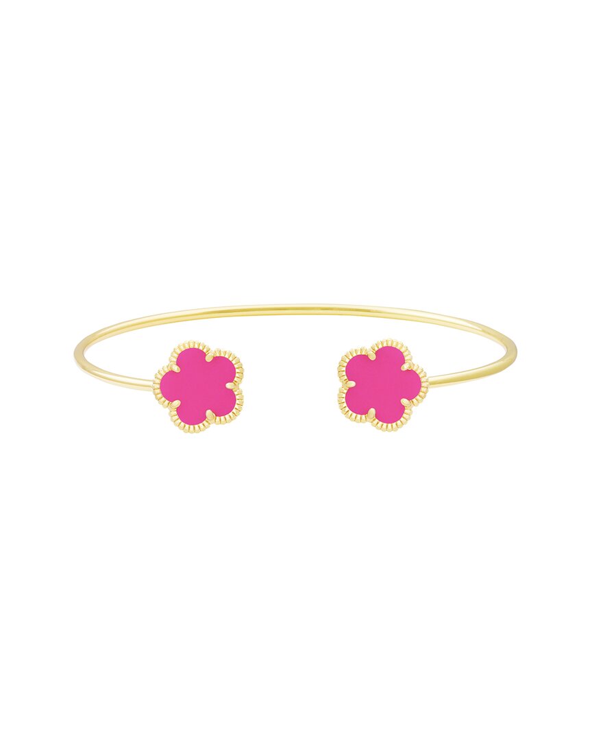 Jankuo Flower 14k Synthetic Fuchsia Cuff Bracelet