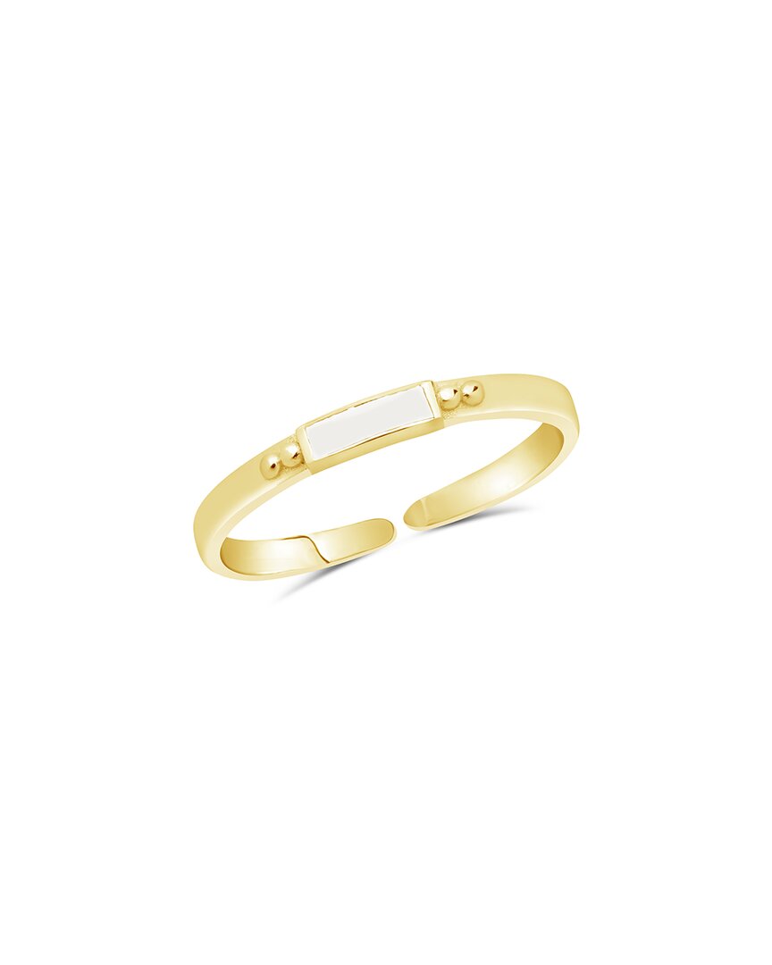 Sterling Forever Sterling Silver Thin Enamel Open Signet Ring