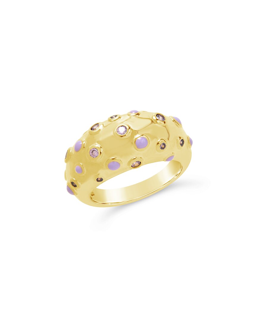 Sterling Forever 14k Plated Cz Emberly Ring