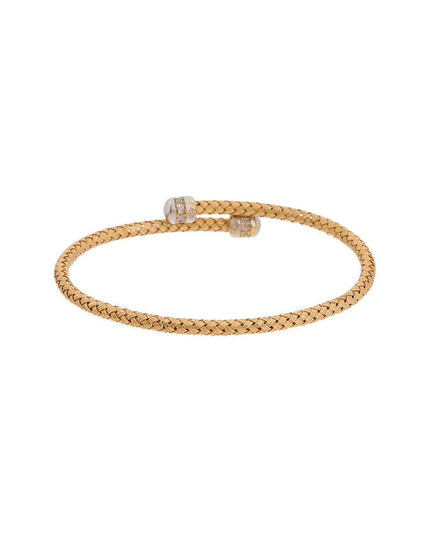 Meshmerise 18k Over Silver 0.15 Ct. Tw. Diamond Mesh Bangle Bracelet