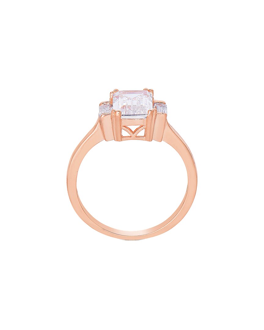 Genevive Silver Diamond Cz Statement Ring