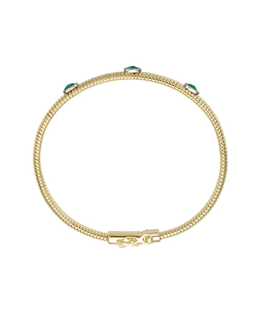 Rachel Glauber 14k Diamond Cz Bangle Bracelet