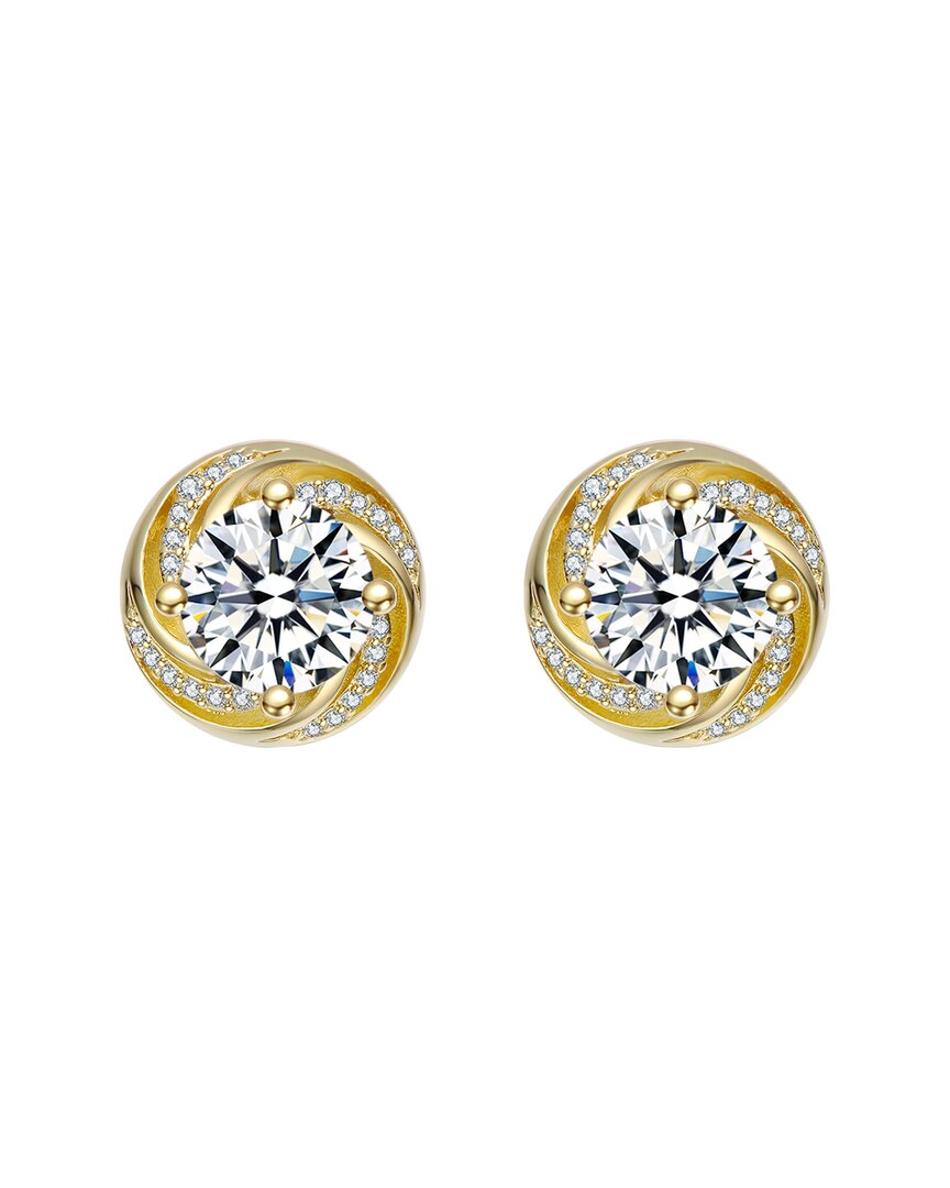 Rachel Glauber 14k Diamond Cz Earrings