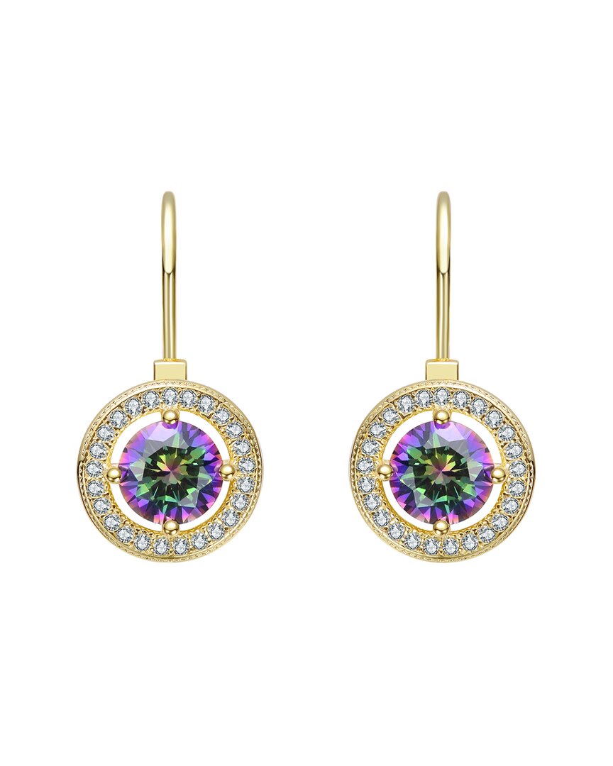 Rachel Glauber 14k Diamond Cz Dangle Earrings