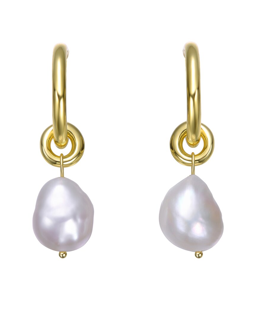 Rachel Glauber 14k Pearl Dangle Earrings