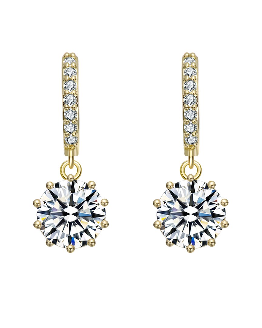 Rachel Glauber 14k Diamond Cz Dangle Earrings