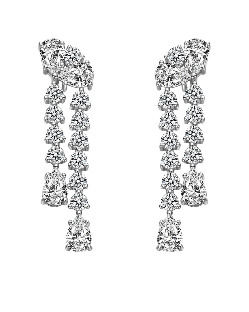 Rachel Glauber Diamond Cz Dangle Earrings