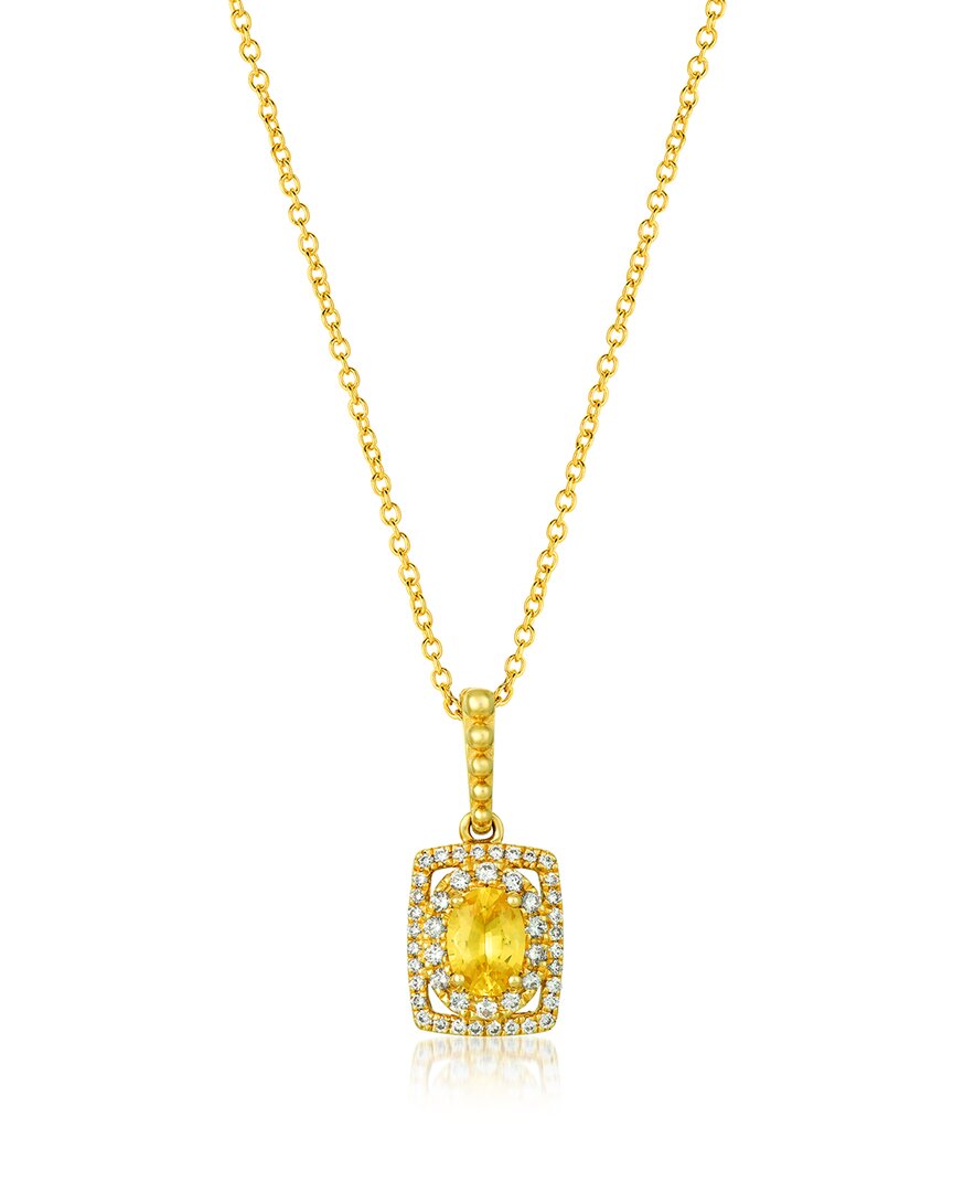 Le Vian 14k 0.71 Ct. Tw. Diamond & Yellow Sapphire Pendant Necklace