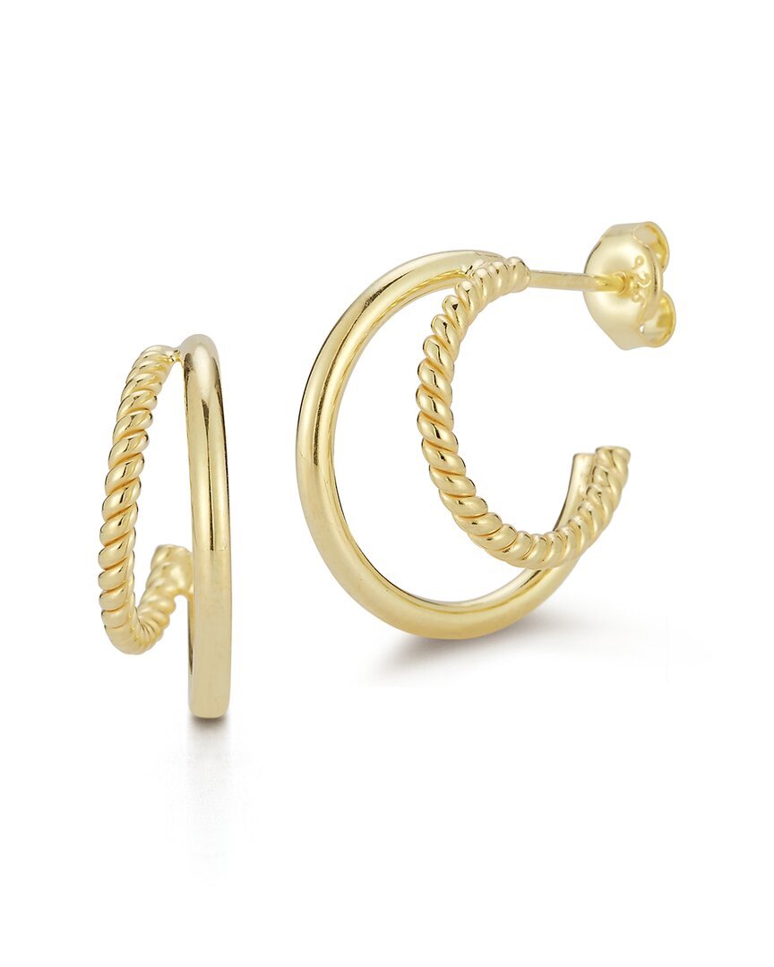 Shop Chloe & Madison Chloe And Madison 14k Over Silver Double Hoops