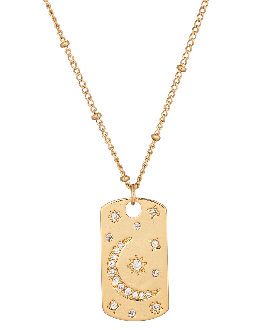 Eye Candy La The Luxe Collection Titanium Cz Moon Pendant Necklace