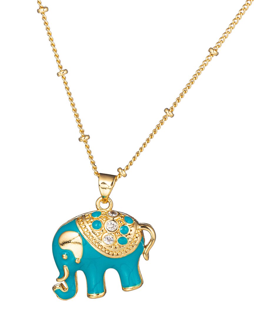 Eye Candy La The Luxe Collection Titanium Cz Elephant Pendant Necklace
