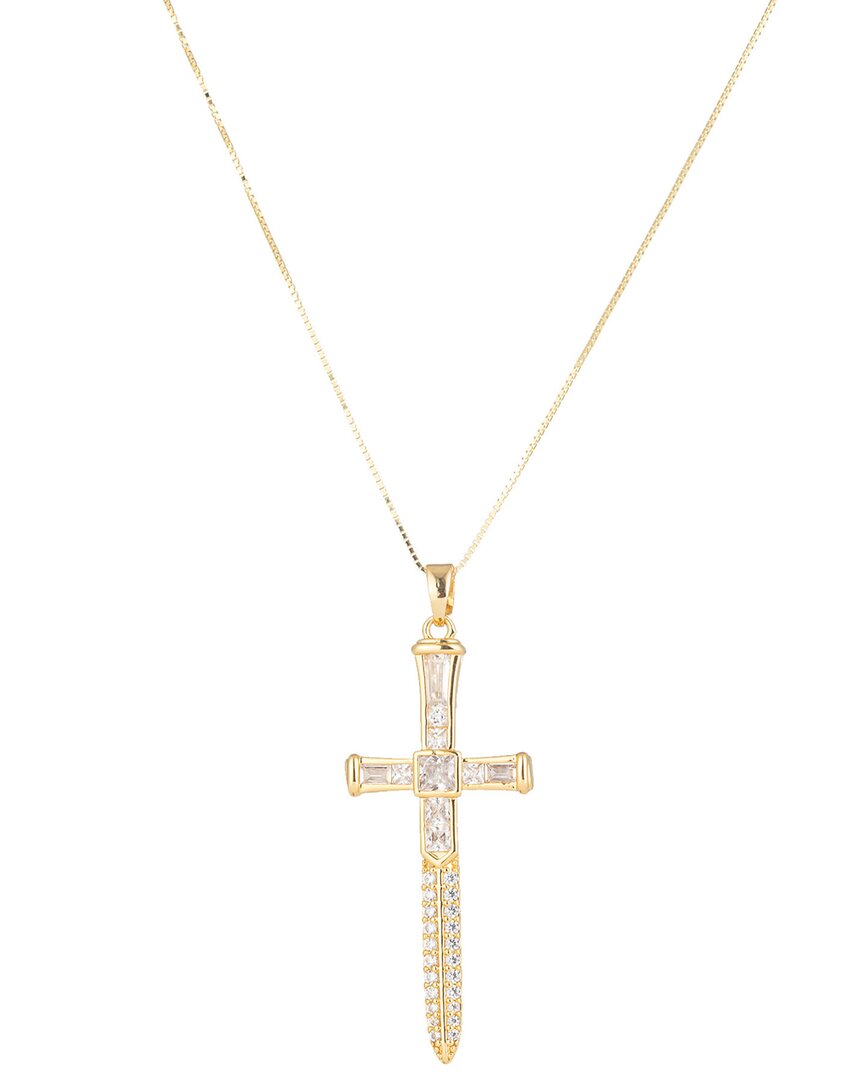 Eye Candy La The Luxe Collection Silver Cz Amari Cross Necklace