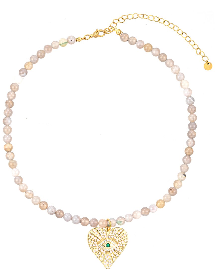 EYE CANDY LA EYE CANDY LA THE LUXE COLLECTION AGATE HEART PENDANT NECKLACE