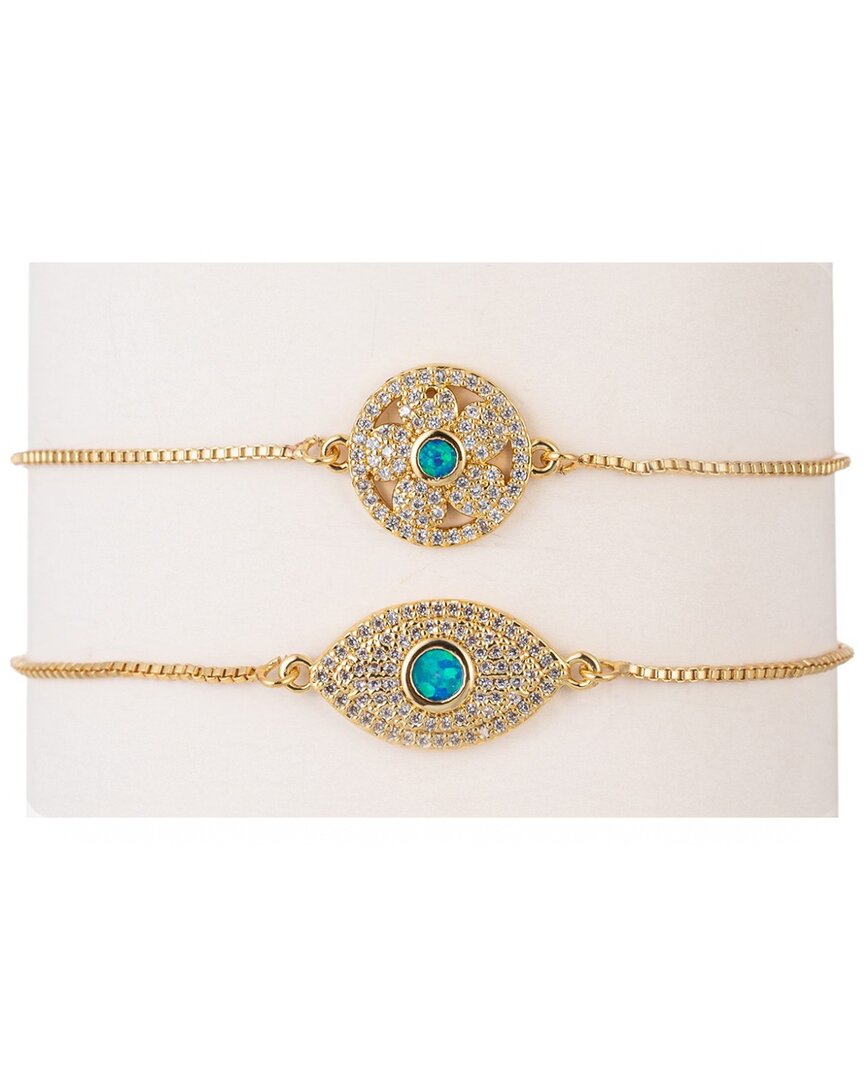 Eye Candy La The Luxe Collection Cz Bolo Cuff Bracelet Set