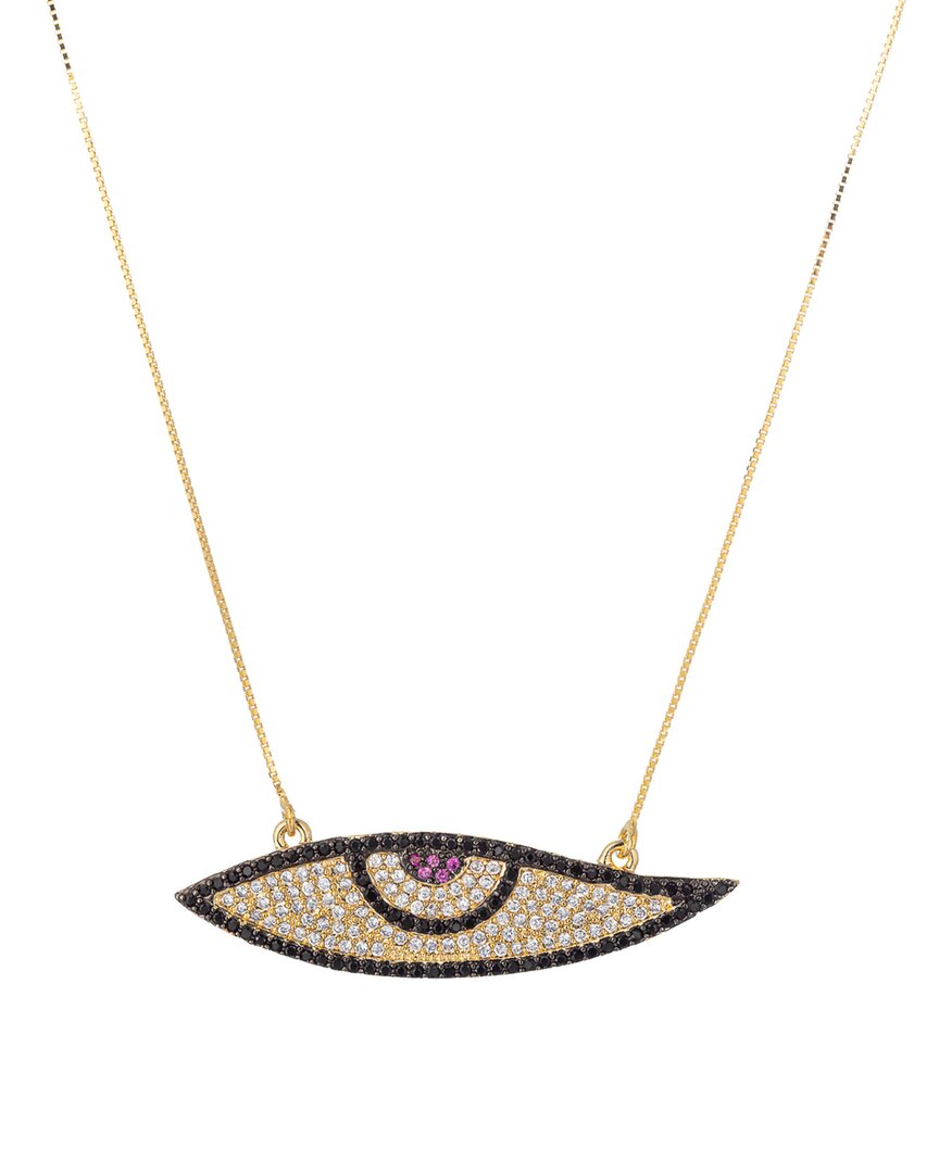 Eye Candy La The Luxe Collection Silver Cz Evil Eye Necklace