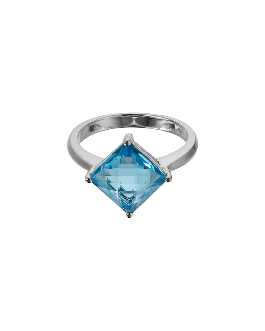 Gemstones Silver 3.00 Ct. Tw. Blue Topaz Half-eternity Ring