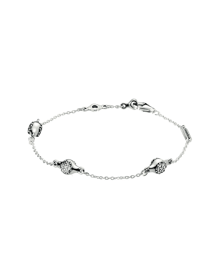 Pandora Silver Modern Lovepods Cz Bracelet In Nocolor