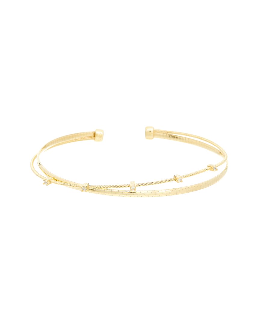 Meshmerise 0.05 Ct. Tw. Diamond 18k Gold Over Silver Bangle Bracelet