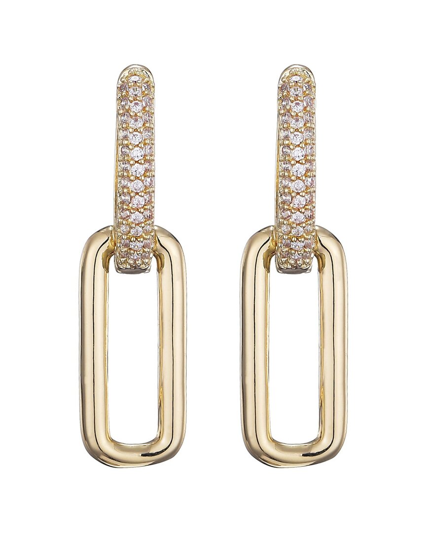 Adornia 14k Plated Crystal Single Link Drop Earrings In Gold