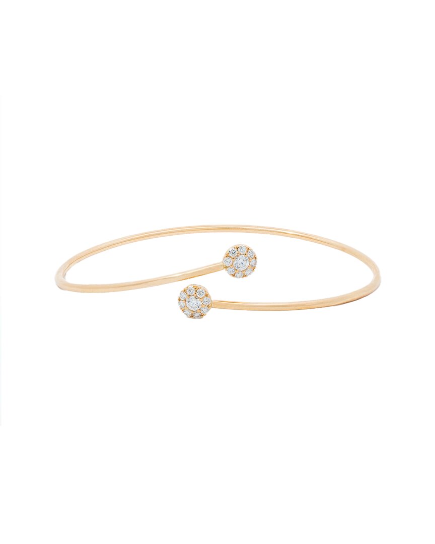 Maitre De Diamant 18k 0.41 Ct. Tw. Diamond Overlap Ball Cuff Bracelet