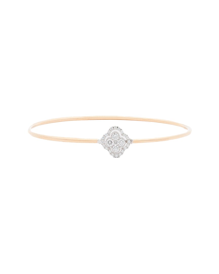 Maitre De Diamant 18k 0.38 Ct. Tw. Diamond Thin Bangle Bracelet