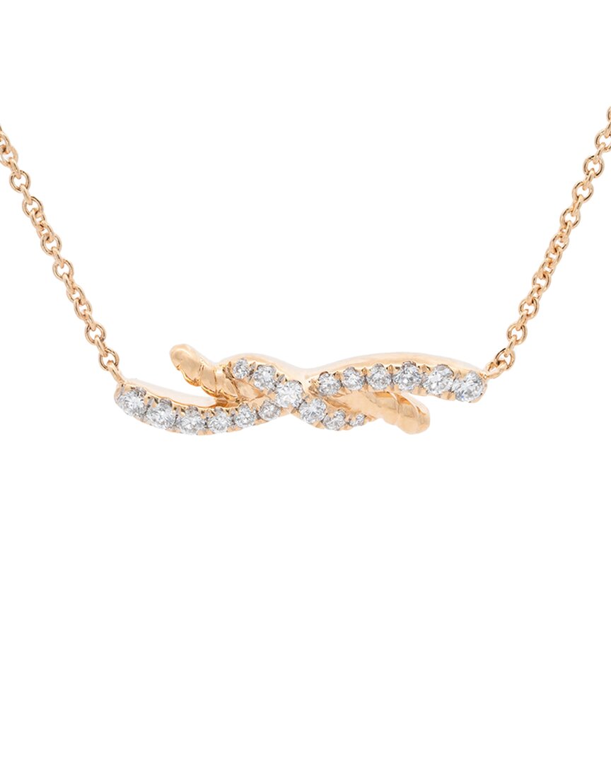 Maitre De Diamant 18k 0.19 Ct. Tw. Diamond Helix Necklace