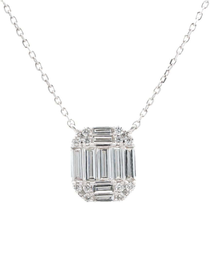 Maitre De Diamant 18k 0.27 Ct. Tw. Diamond Illusion Necklace