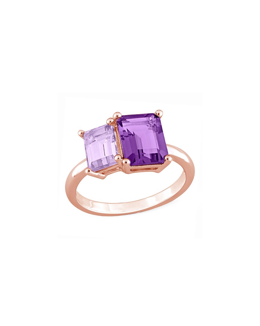 Rina Limor Toi & Moi Rose Gold Plated 3.10 Ct. Tw. Amethyst Ring