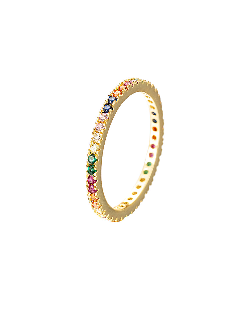 Eye Candy La 18k Gold Plated Mini Rainbow Ring