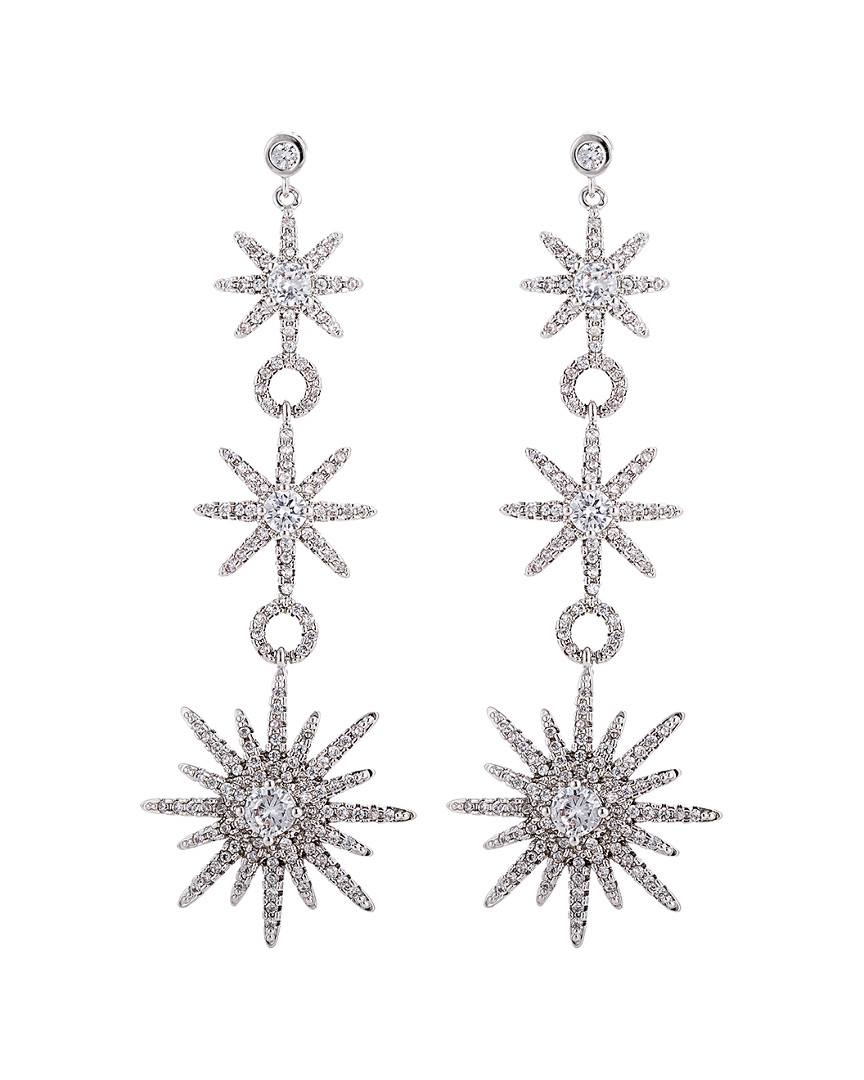 Shop Eye Candy La Luxe Collection Rhodium Plated Cz To The North Star Drop Earrings