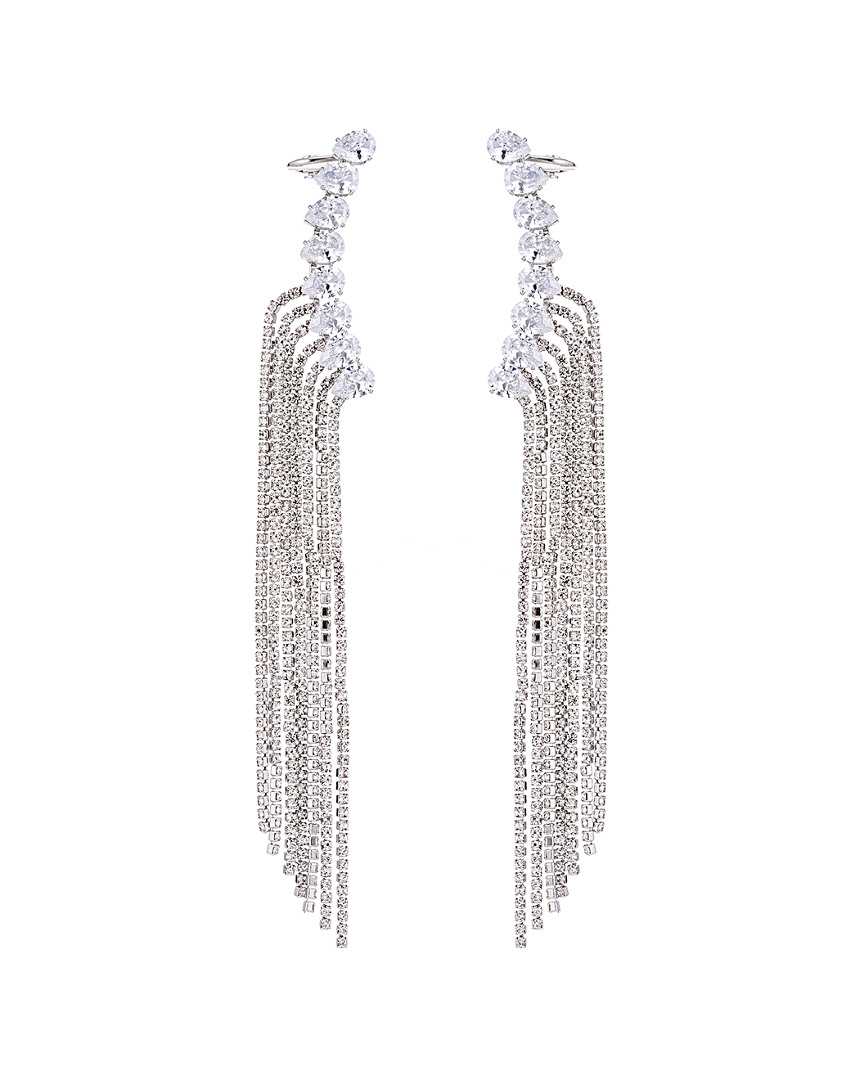 Eye Candy La Luxe Collection Rhodium Plated Cz Samantha Dangle Drop Earrings