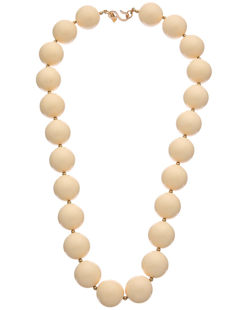 Kenneth Jay Lane Plated Bead Necklace In Neutral