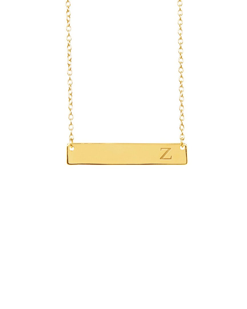 Sterling Forever 14k Over Silver Bar Initial Necklace (a-z)