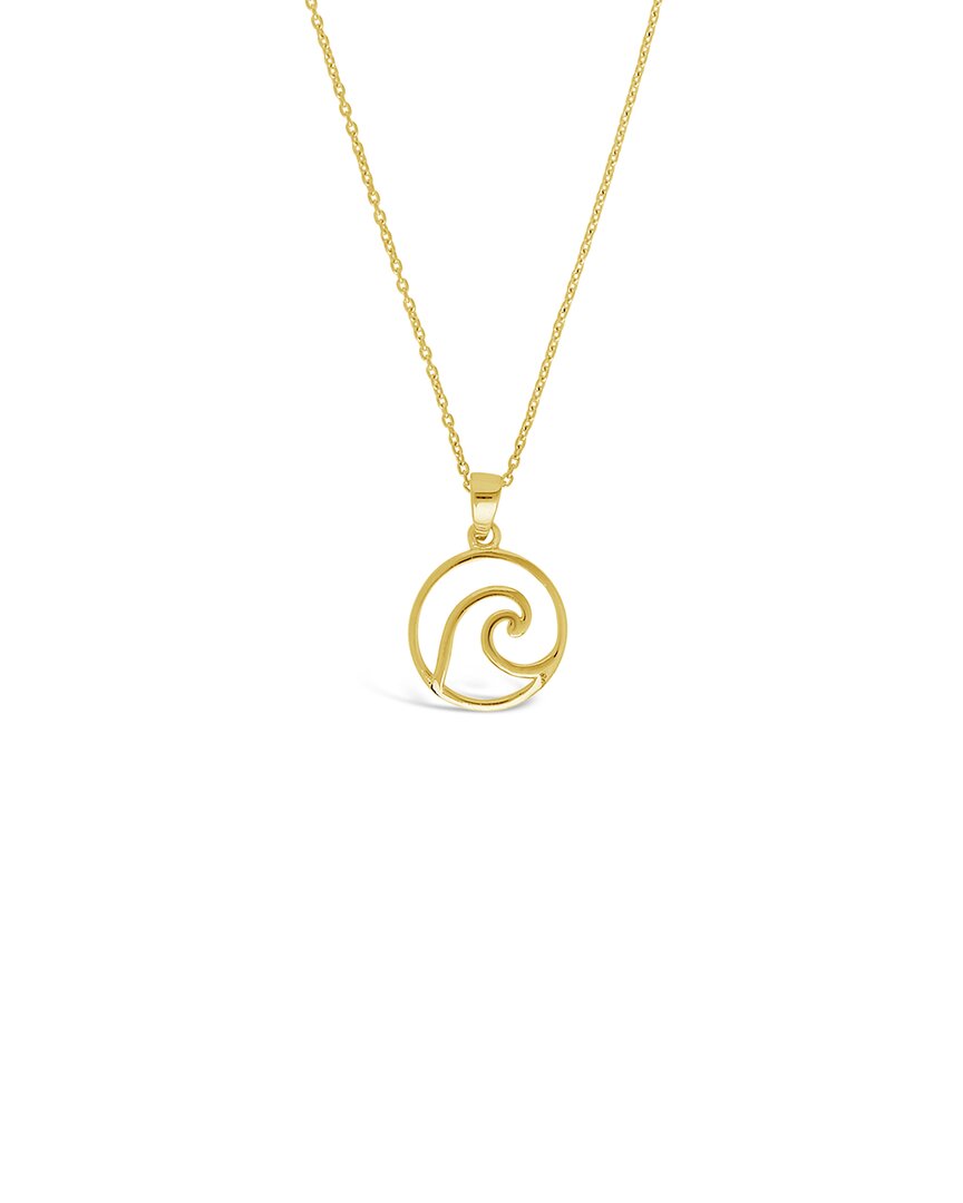 Sterling Forever 14k Over Silver Circle Wave Necklace