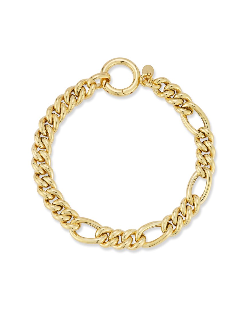 Sphera Milano 14k Over Silver Bold Curb X Figaro Bracelet