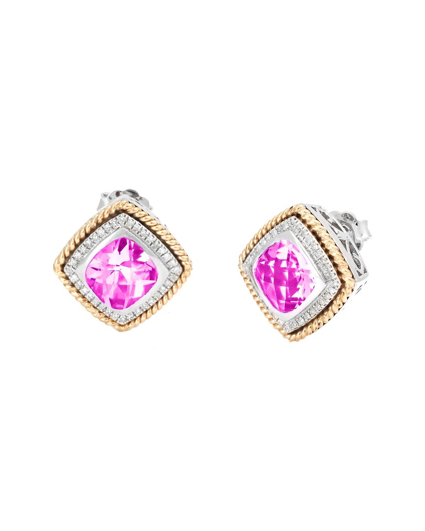 Gemstones 14k & Silver 5.97 Ct. Tw. Diamond Earrings