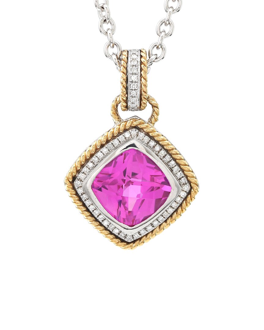 Gemstones 14k & Silver 5.52 Ct. Tw. Diamond Necklace