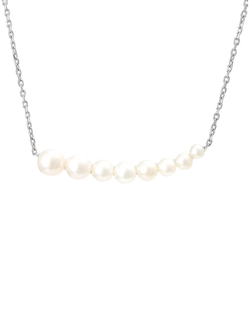 Gemstones Silver 3-8mm Pearl Necklace