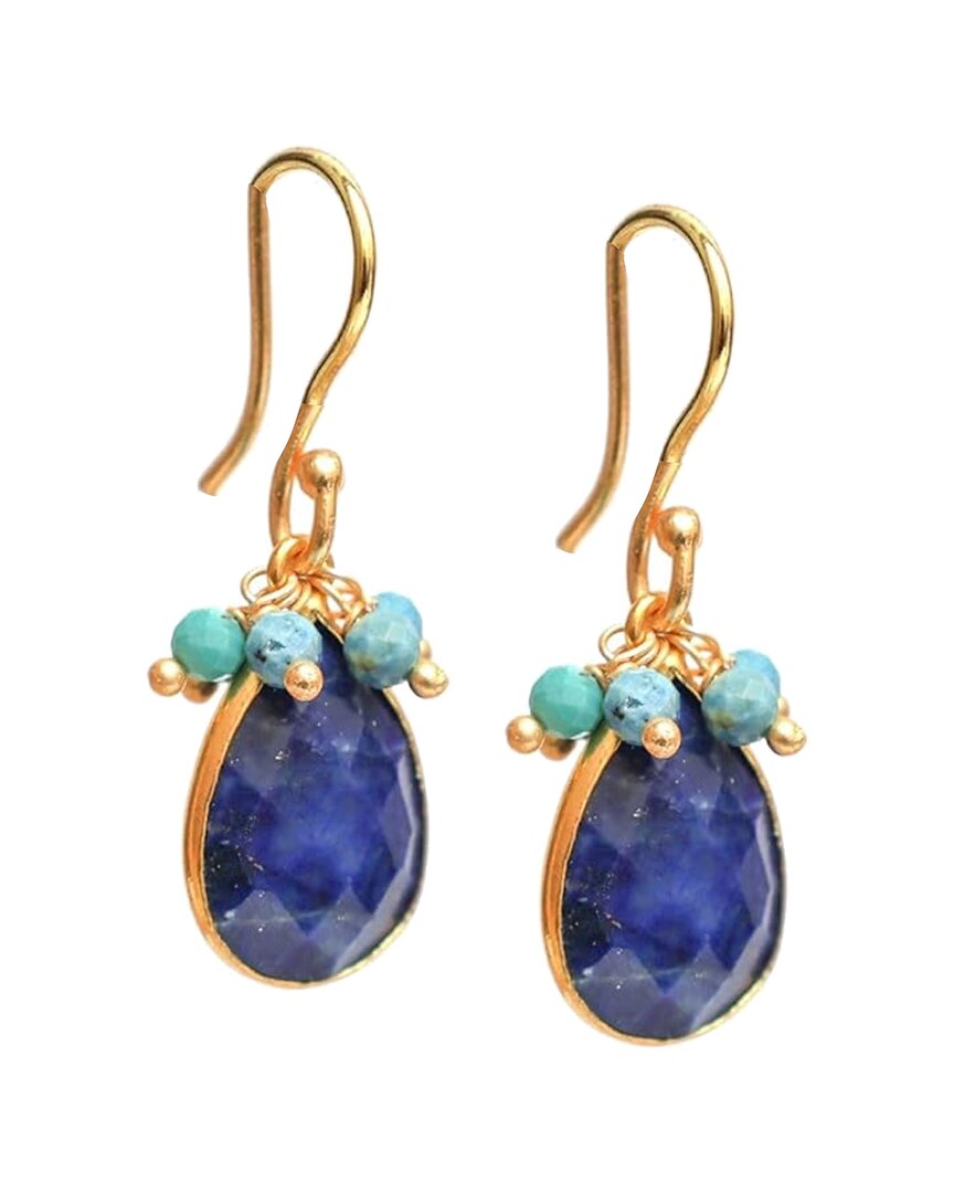 Liv Oliver 18k Plated 18.75 Ct. Tw. Sapphire In Blue