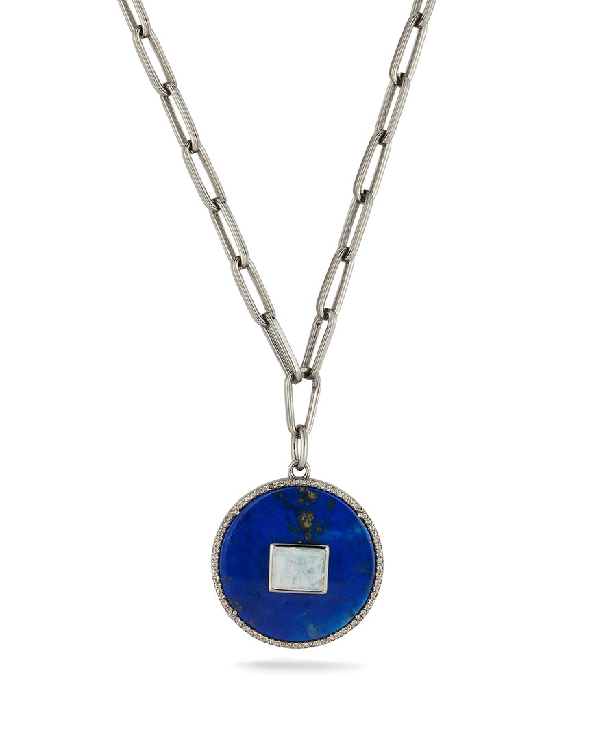Banji Jewelry Silver 36.70 Ct. Tw. Diamond & Gemstone Necklace