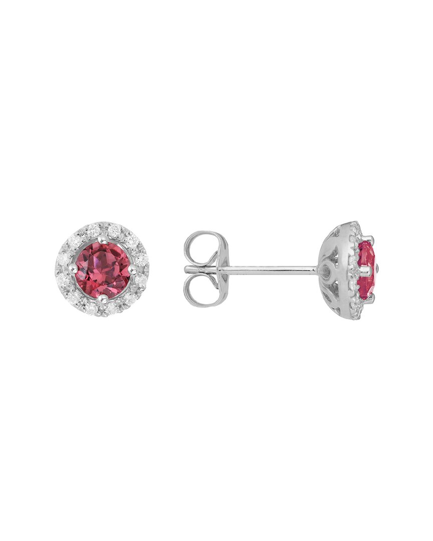 Gemstones 14k 0.69 Ct. Tw. Diamond & Pink Tourmaline Studs