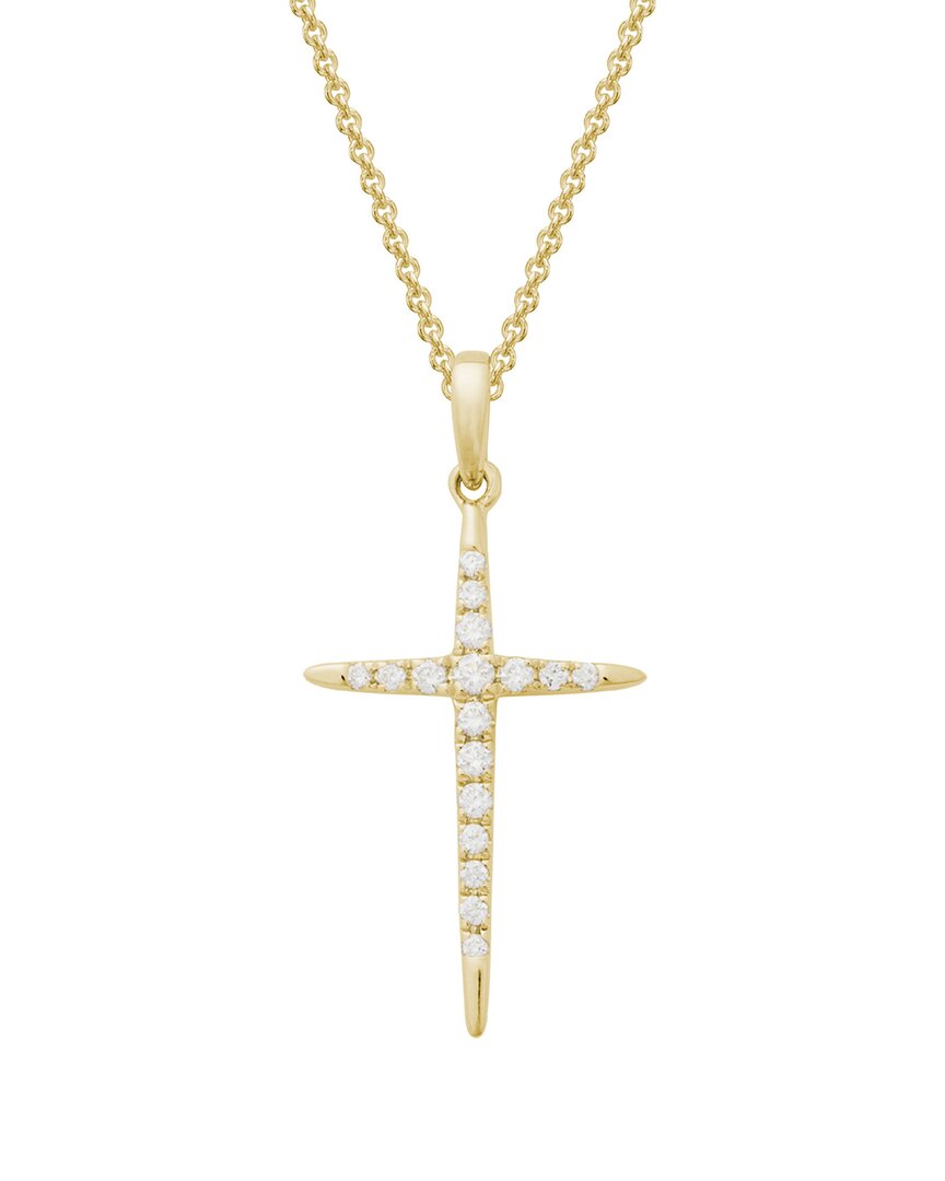 Diamond Select Cuts 14k 0.11 Ct. Tw. Diamond Cross Necklace