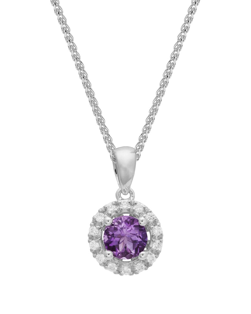 Gemstones Dnu 0 Units Sold 14k 0.56 Ct. Tw. Diamond & Amethyst Pendant Necklace