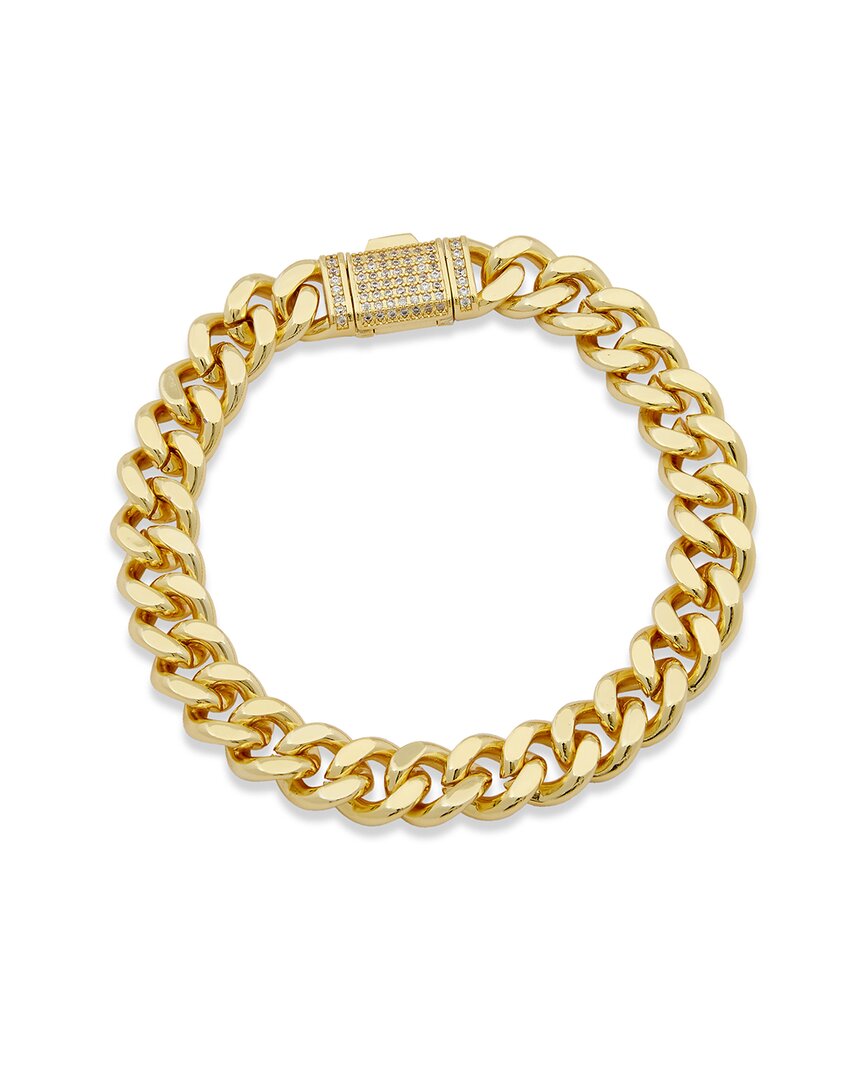 Savvy Cie 18k Plated Curb Link Bracelet In Gold
