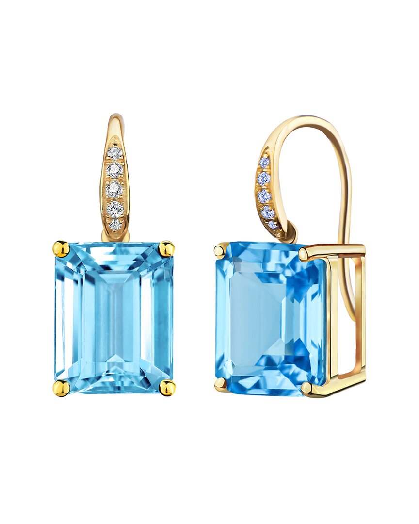 Kai Fine Jewelry 14K 7.65 ct. tw. Diamond & Blue Topaz Drop Earrings
