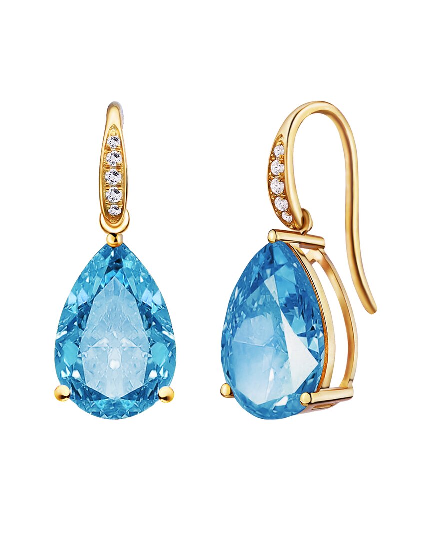 KAI FINE JEWELRY KAI FINE JEWELRY 14K 6.25 CT. TW. DIAMOND & BLUE TOPAZ DROP EARRINGS