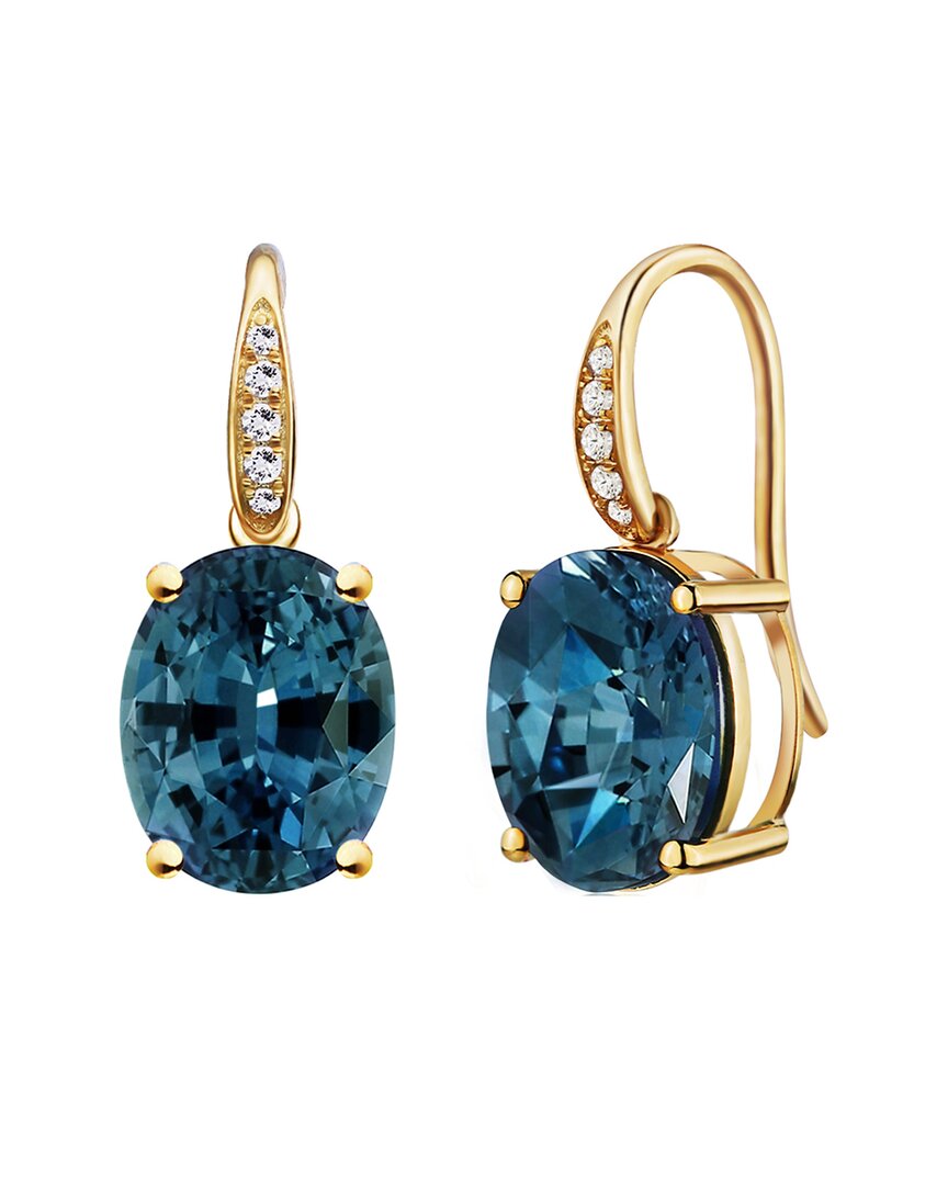 Kai Fine Jewelry 14K 6.45 ct. tw. Diamond & Blue Topaz Drop Earrings
